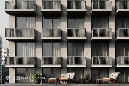 現(xiàn)代城市公寓樓建筑